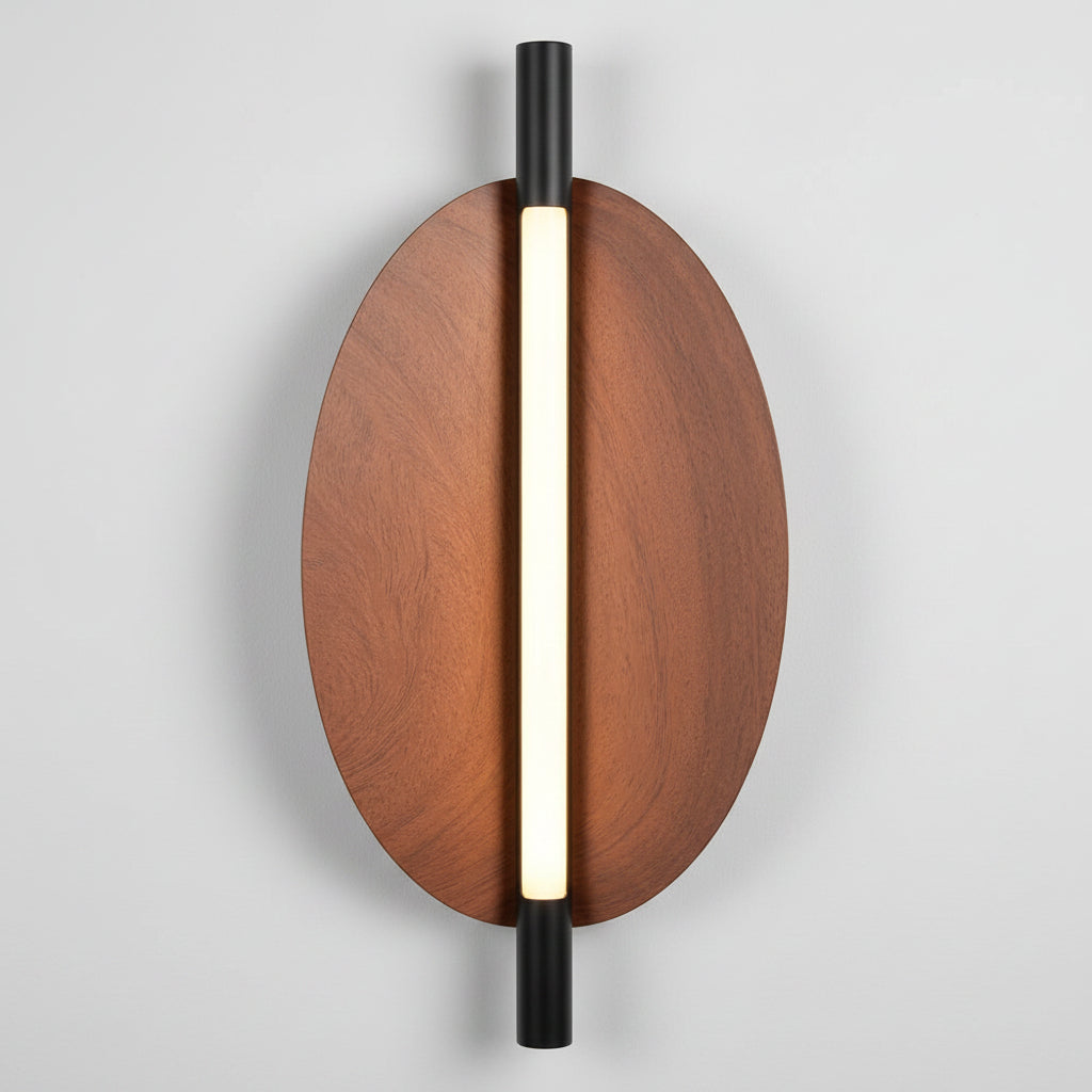 MODERN WOODEN ACCENT WALL LIGHT WITH LINEAR LED